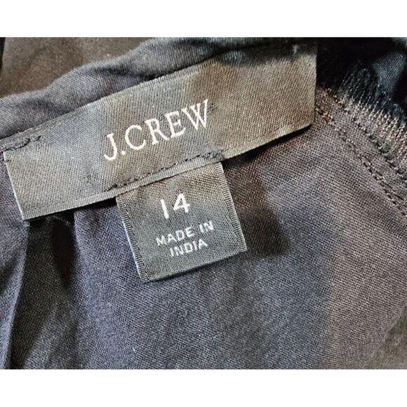 J. Crew Womens Plus Size 14 Black Side Cutout Poplin Midi Dress - Picture 12 of 14